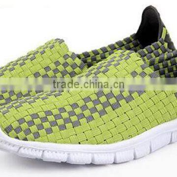Handmade Elastic Upper Lady Men Woven Casual Shoes