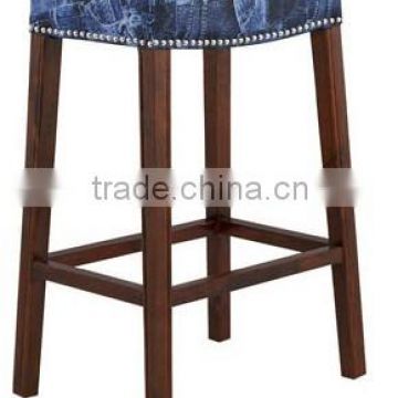 rubber wood legs pu bar stools