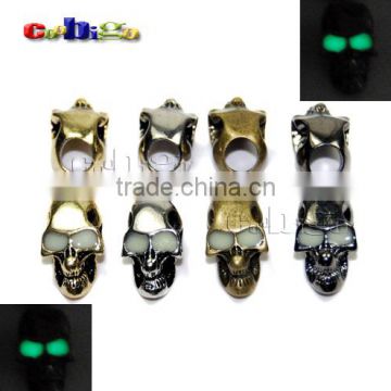 Metal Skull Charm Glow In Dark For Paracord Knife Lanyards Paracord buckle #FLQ053-L(Mix-s)