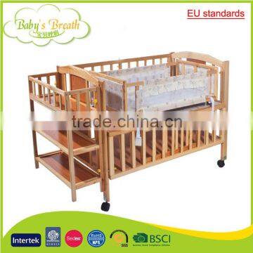 WBC-02B EU standards softtextile baby crib cot with food grade anti bite strip