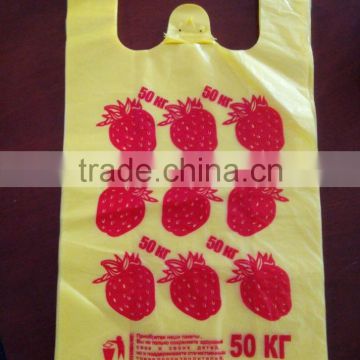 high quality Plastic t-shirt shopping bags on roll in china