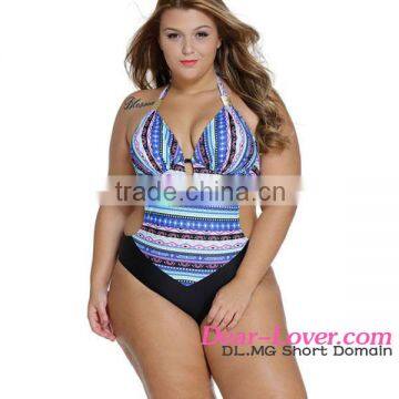 Cold Color Graphic Print women sexy Monokini swimsuits and bikinis