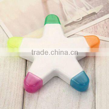2015 Hot Sale High Quality Promotional Star Shape 5 in 1 Highlighter Pen                        
                                                Quality Choice
