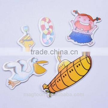 2016 custom made lovely carton animal design flat paper fridge magnets for children