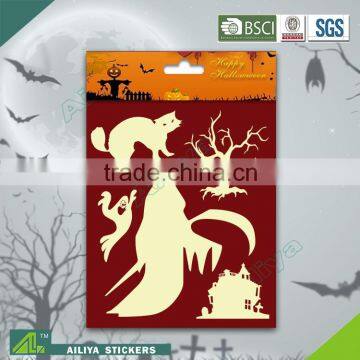 BSCI factory audit Halloween 3D non toxic decorative removable fluorescent sticker paper