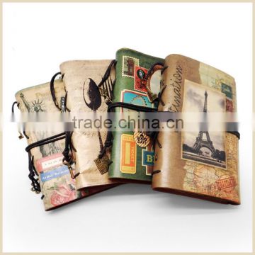 gift notebook H-002 PU DIY Notepad (A6) / 4 design Vintage Notebook