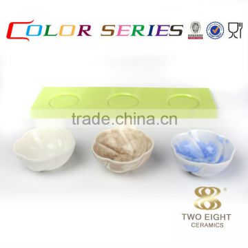 high end dinnerware , customized flower shape bowl with tray for daily used