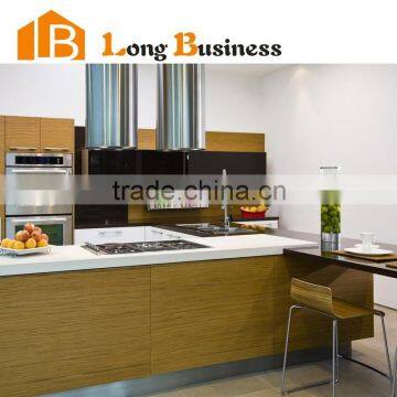 LB-DD1196 Apartment simple modern white OAK veneer kitchen cabinet with DTC hardware