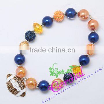 New Arrival High Quality Fashionable Kids Costume Jewelry Handmade Beads USA Rugby Necklace For Kids Jewelry