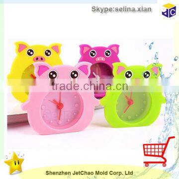 Silicone material pig shape alarm clock