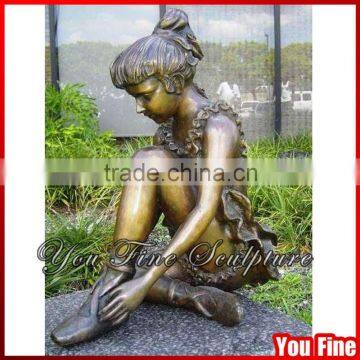 Beautiful Little Girl Bronze Garden Statue