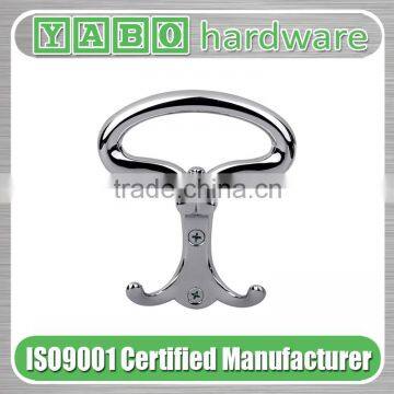 chrome plated clothes hanger hat hook in zinc alloy