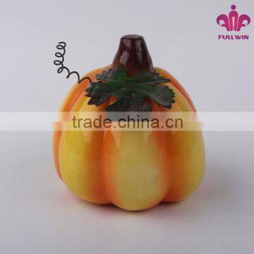 Harvest holiday ceramic pumpkin decoration with handpainted