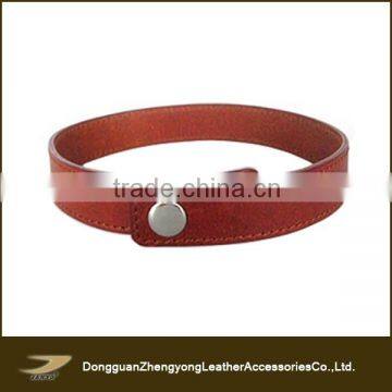 Wide Brown Leather Cuff Wrist Watch Band, watches men band for Dongguan Manufacture