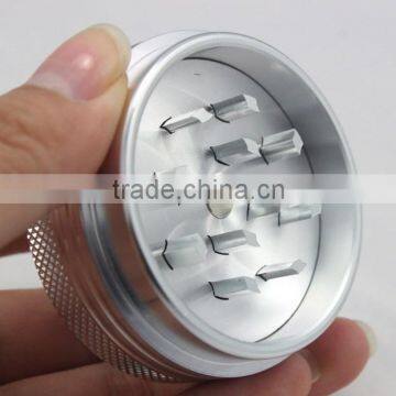 Clear Top 2 Piece Weed Grinder with BUTTON on 2nd part