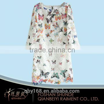 Casual personal short sleeve ladies floral print dress