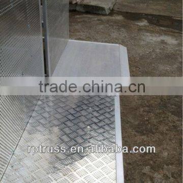 Portable temporary aluminum crowd control stage barricade