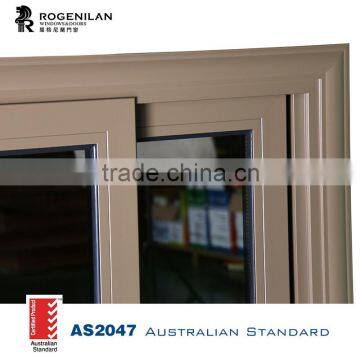 ROGENILAN 88 3 Panels Price of Aluminum Frame Glass Sliding Window With Mosquito Screen photo-5