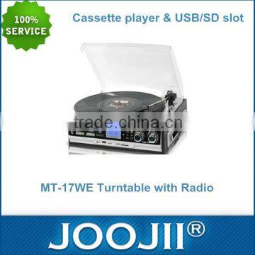 2016 Newest Turntable & Cassette Player & Radio Player With USB/SD Encoding