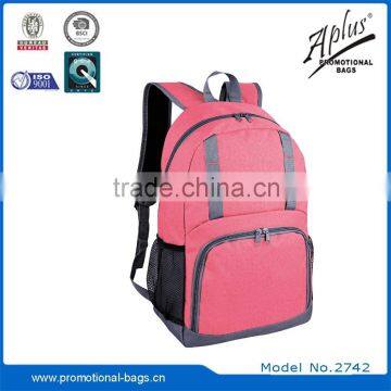 Melange Polyester With Front Zipper Pocket School Backpack photo-4