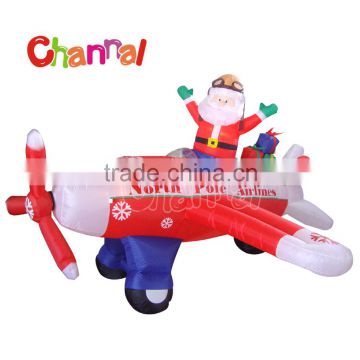 inflatable aircraft with santa christmas decorating