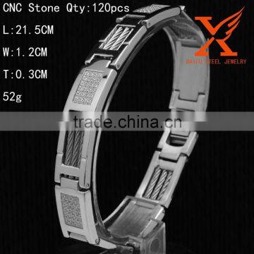 Fashion CNC Setting Titanium Bracelet Jewelry Mens Bracelet Models Stainless steel Jewelry