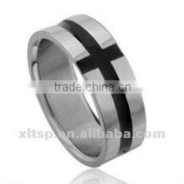 S24 Shiny Titanium Black Cross Rings