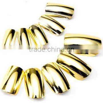 Metallic Golden French False Nail Tips 100pcs + box HN190