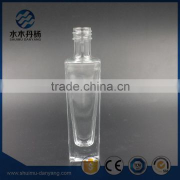 Fancy 50ml rectangle clear glass drinking bottle glass liquor bottle