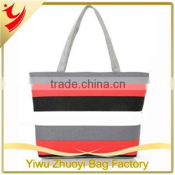 High Quality Striped OEM Production Canvas Tote Bag for Travel