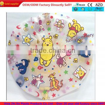 Cute printed pe shower cap