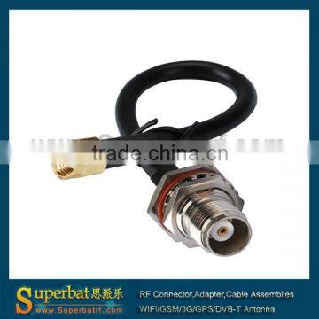 RP-SMA male straight to TNC female bulkhead with O-ring straight Pigtail cable LMR195 450cm