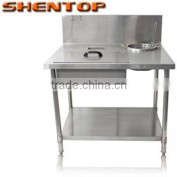 Single basin with 3 set Stainless steel wrapping table