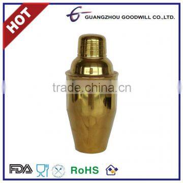 Hot CE/FDA Safe stainless steel gold plated cocktail shaker