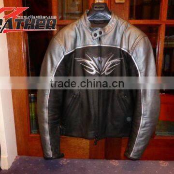 Black Custom Made Motorbike Leather Jacket custom motorbike leather jacket for men with quality