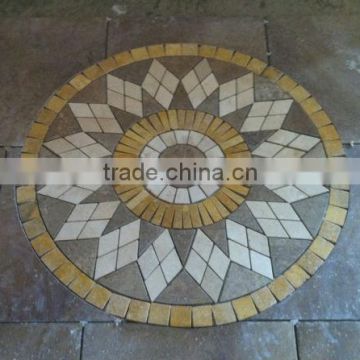 granite and marble mosaic tiles price in philippines, round marble stone for floors, water jet marble medallion