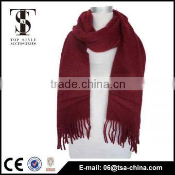 Hot sale wholesale fashion 100% acrylic red jujube scarf,woven tassel scarf