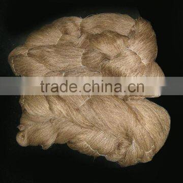 Handmade , Hand Spun Tussah Silk Yarns Obtained From the Tasar Moth in Natural Beige Colours