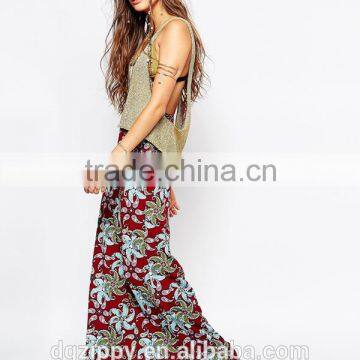 Rose Print Long Skirt for Womens Maxi Skirt photo-3
