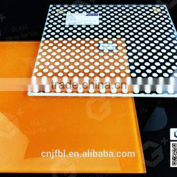 Decorative ceramic silkscreen print glass, ceramic frit glass, color glazed glass, anti slip stair glass