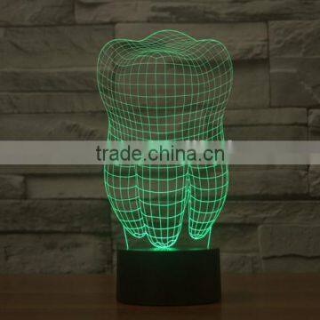 3D Optical Night Light Tooth 7 RGB Light Colors 10 LEDs AA Battery or DC 5V Mixed Lot photo-5