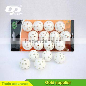 Plastic golf ball with and w/o holes