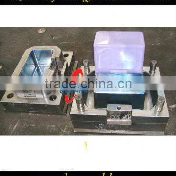 Plastic trash can mold with lid