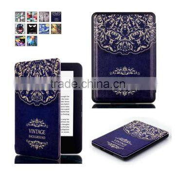 PU Hard Cover Colorful Printing Smart Case for New Kindle 2016