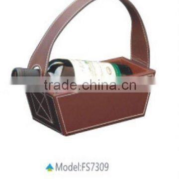 leather wine tote