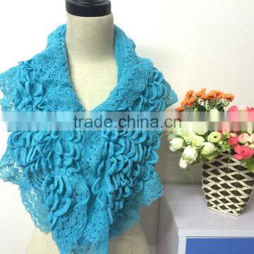 Children wave lace scarf acrylic knitting scarf