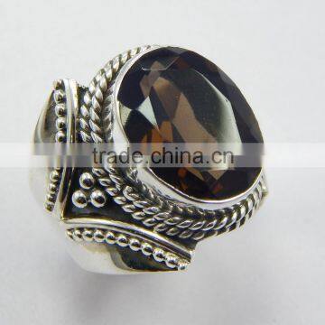 Natural smoky quartz ring 92.5 sterling silver jewellery