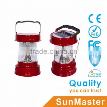 2015 CE IP65 Rate SunMaster Led Solar Powered Light for camp