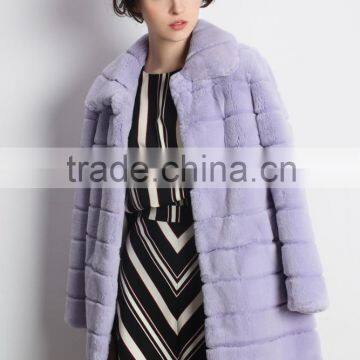 New Long Style Rex Rabbit Fur Coat for Elegant Women with Reasonable Price