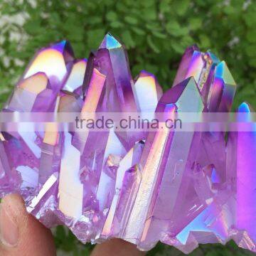 Large Light Purple Raw Crystal Cluster With Plating for Sale photo-4